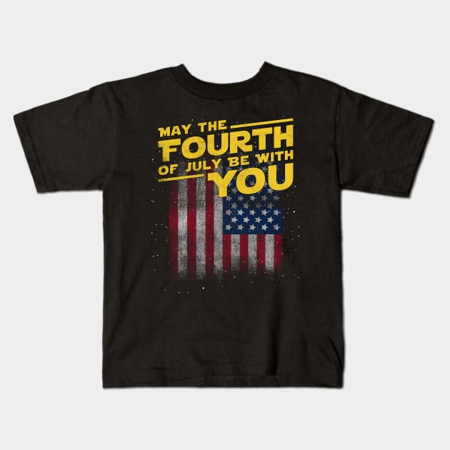 July 4th Kids T-Shirt by cowyark rubbark